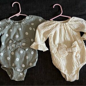 Babygirl rompers, individual or the set of two.